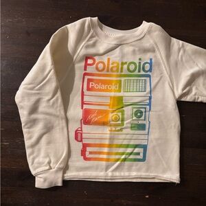 Polaroid Off-White Kids Sweatshirt with Colorful Camera Graphic
